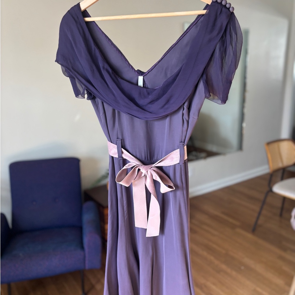 Prada plum silk dress from the late 1990s–early 2000s